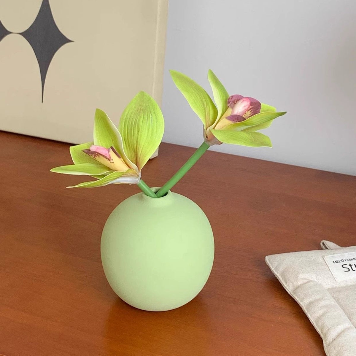 Artificial Orchid Ceramic Vase Decoration