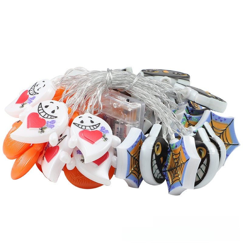 LED Halloween String Lights Pumpkin Ghost Spider Decorative Lighting