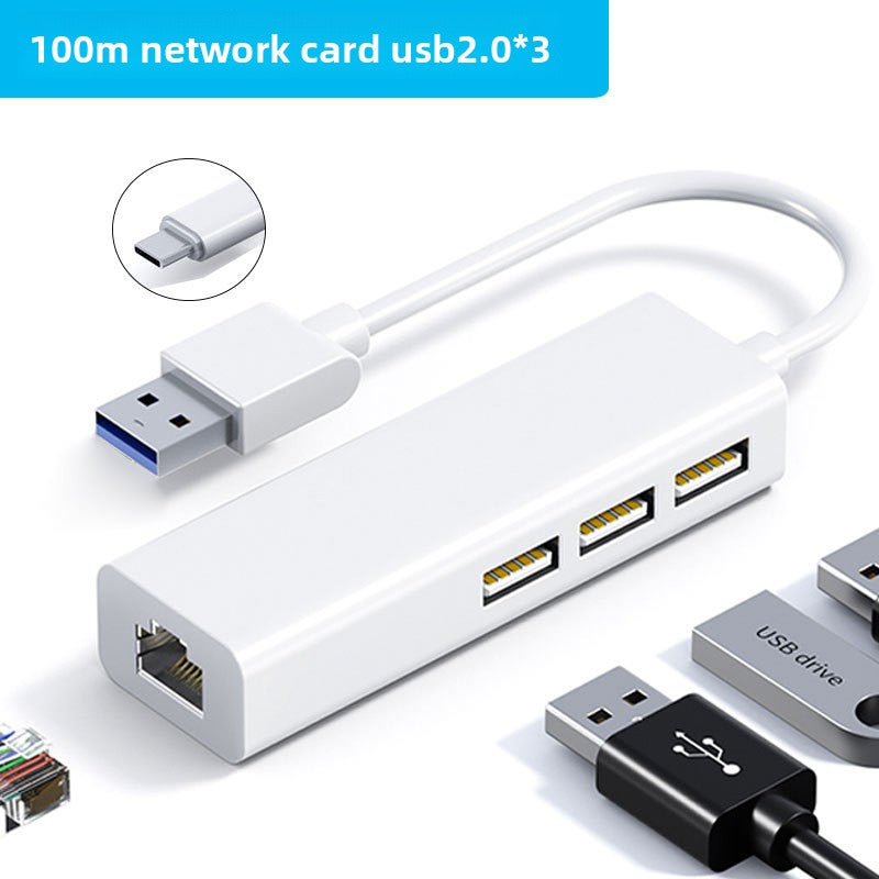 Type-C to RJ45 USB Network Adapter with Hub