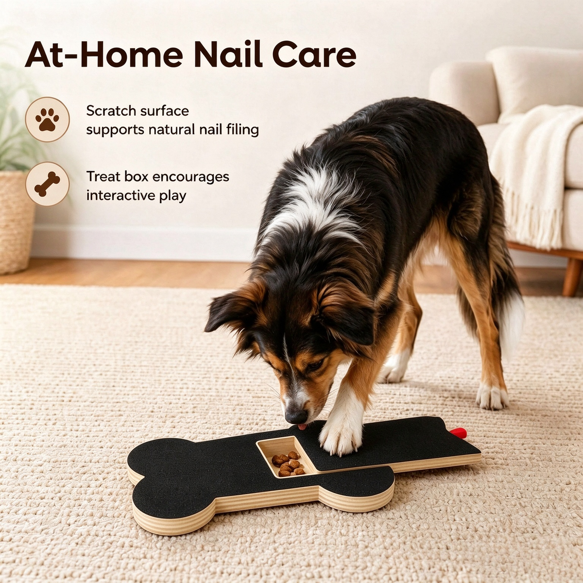 Bone Shaped Wooden Dog Scratch Board
