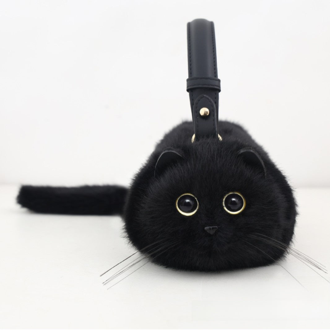 Plush Cartoon Cat Crossbody Bag