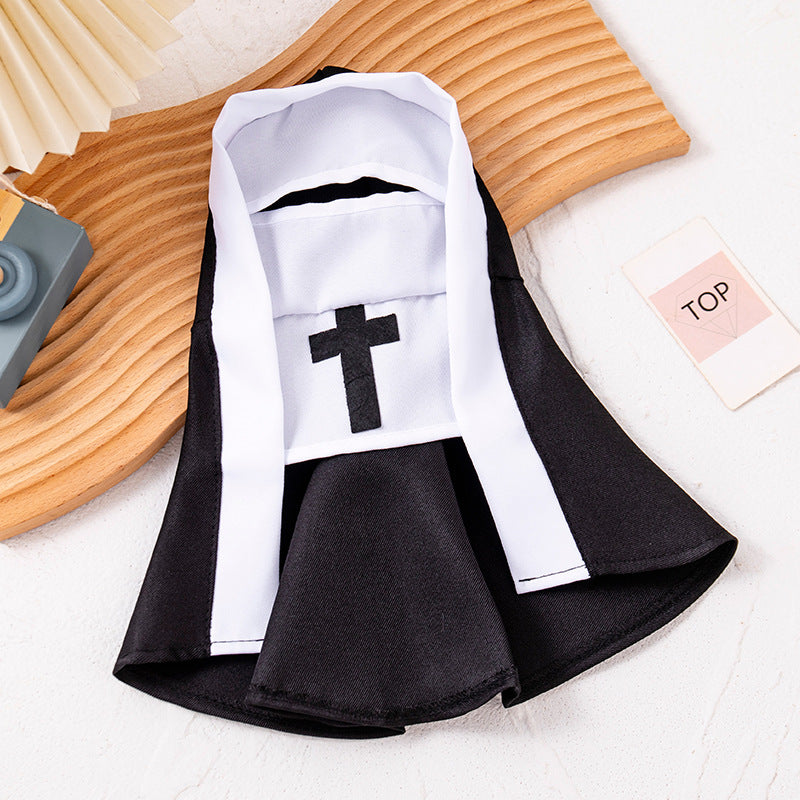 Funny Nun Pet Costume Cosplay Clothes for Small and Medium Cats Dogs