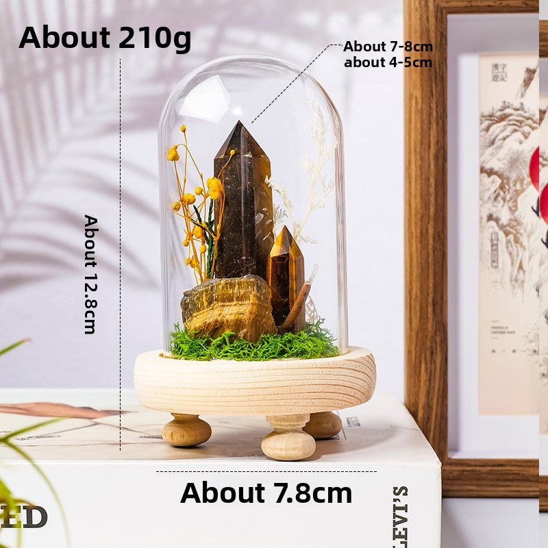 Handmade Crystal Bonsai with Glass Dome