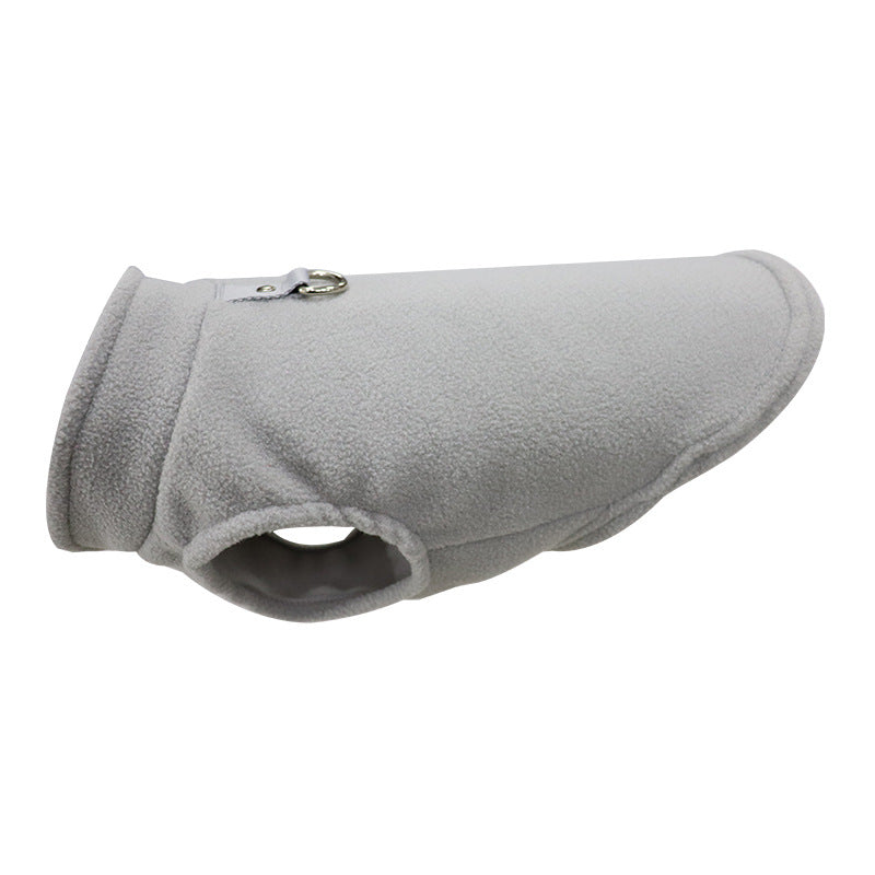 Pet Dog Cat Solid Color Outdoor Traction Fleece Vest