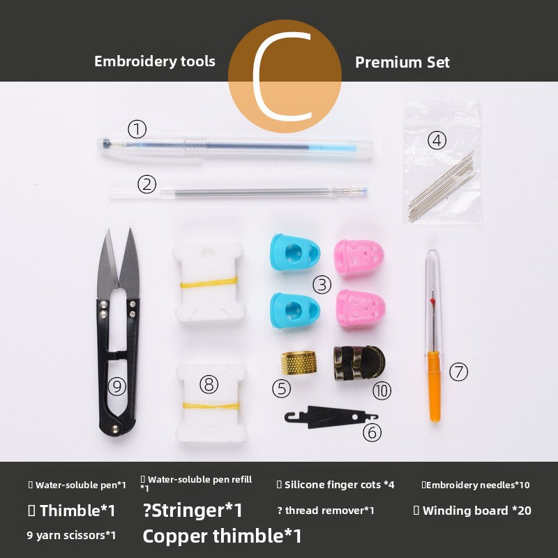 Embroidery Tools Kit with Thimble Needle and Yarn Shear