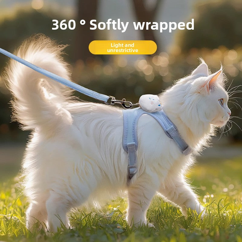 Adjustable Cat Harness Leash with Safety Chain