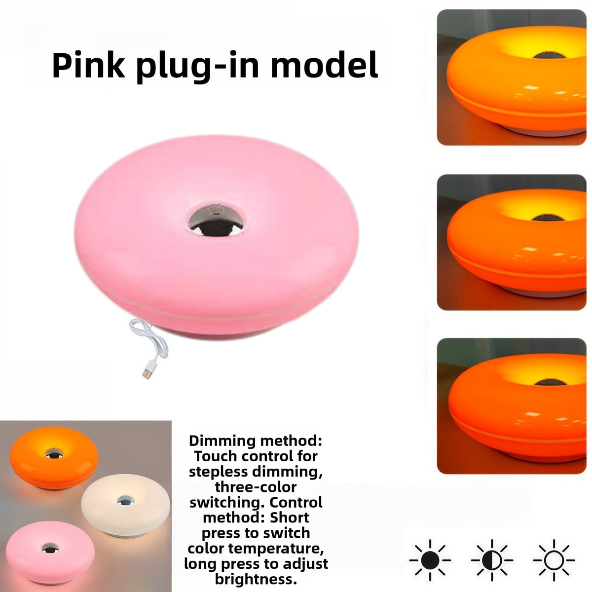 Modern Donut Shaped Touch Bedside Lamp