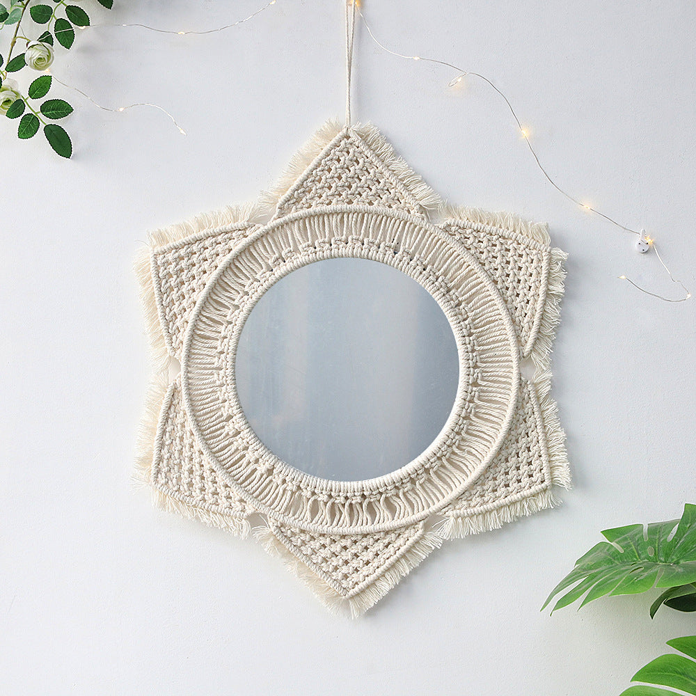 Handmade Woven Tassel Wall Decorative Mirror