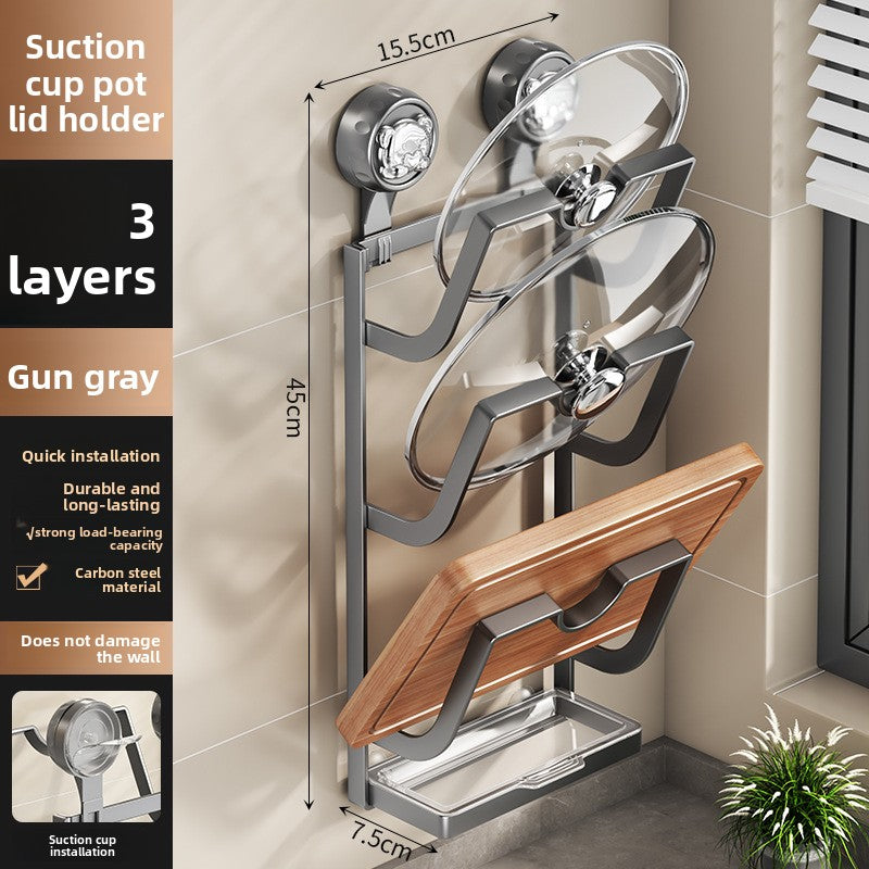 Suction Wall Mount Pot Lid Holder