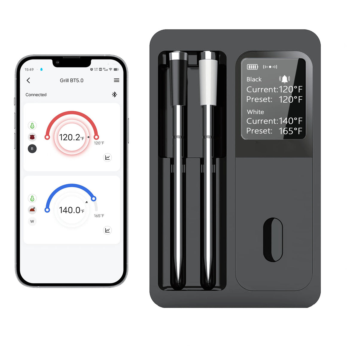 Dual Probe Smart Wireless Bluetooth Meat Thermometer