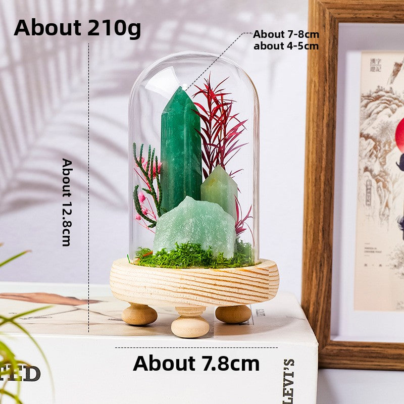 Handmade Crystal Bonsai with Glass Dome