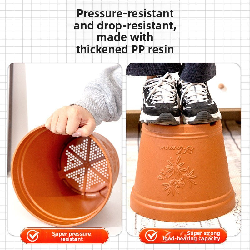Embossed Imitation Ceramic Resin Flower Pot