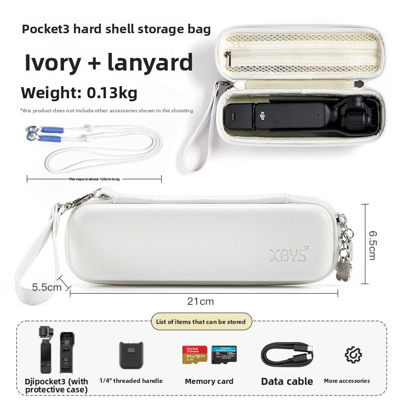 Hard-shell storage case for handheld gimbal action camera