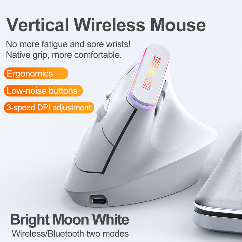 Ergonomic Vertical Wireless Mouse with Silent Click