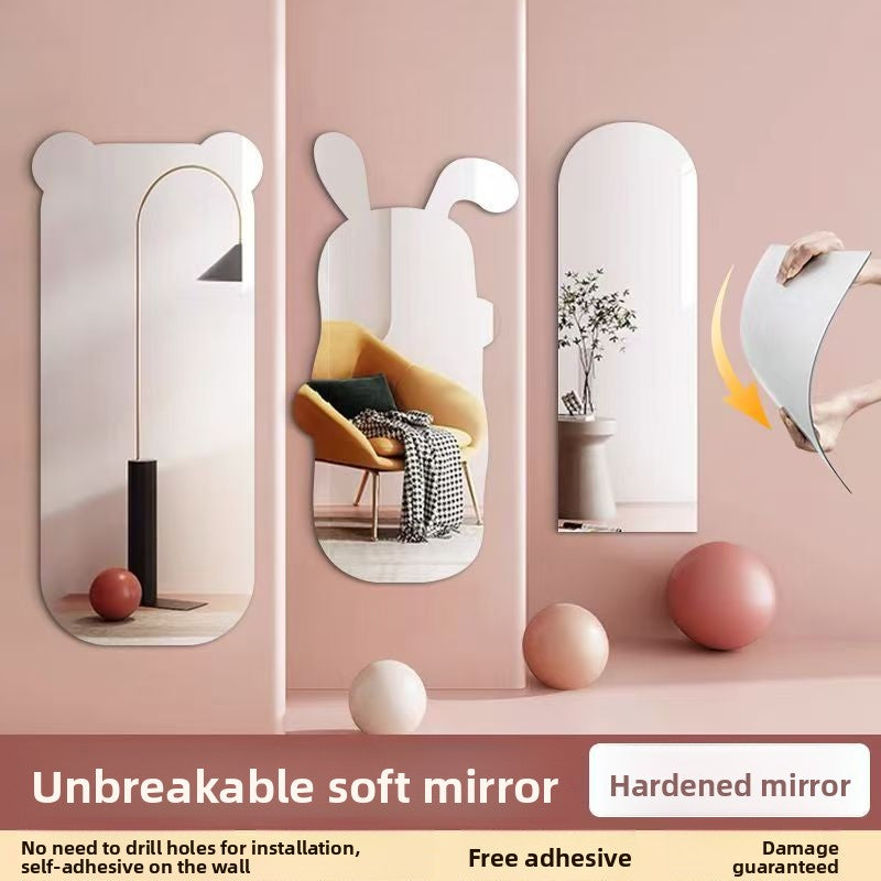 Self-Adhesive Acrylic Mirror Wall Sticker with Decorative Patterns