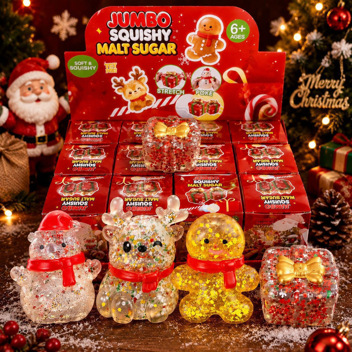 Christmas Themed Slow Rising TPR Squeeze Stress Relief Toy