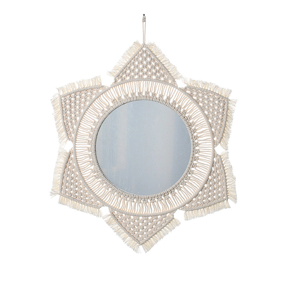 Handmade Woven Tassel Wall Decorative Mirror