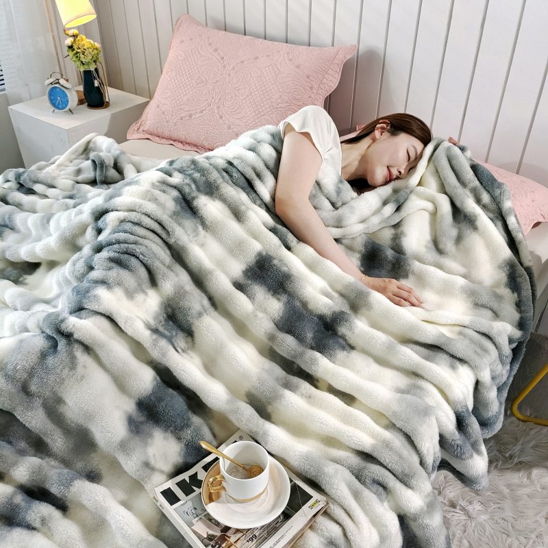 Marble Print Fleece Throw Blanket