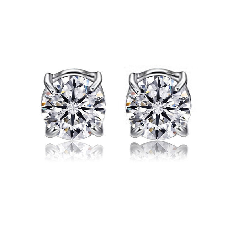 Unisex Magnetic Zircon Ear Clips Non Pierced Stud Earrings