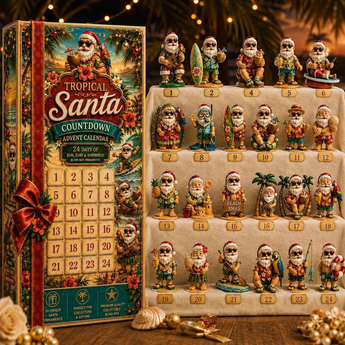Christmas Advent Calendar Acrylic Blind Box Decoration Collectible Toy