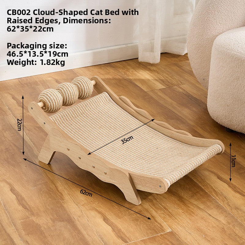 Solid Wood Sisal Cat Scratching Pad