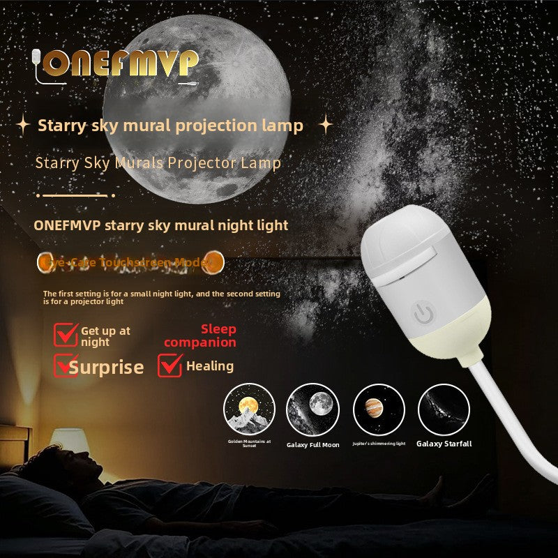 Night light with star projection lamp