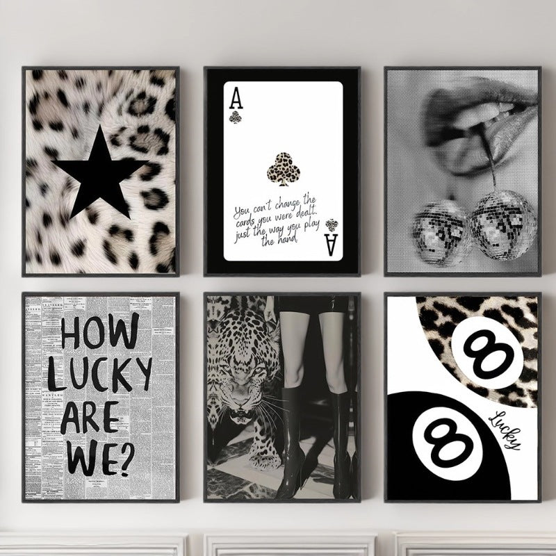 Retro Leopard Print Canvas Wall Art Set