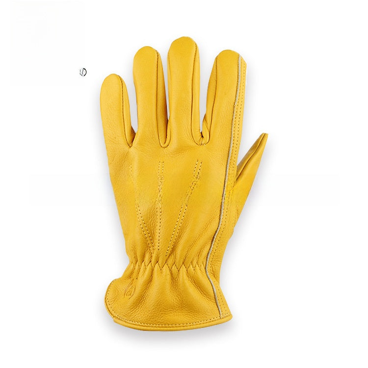 Cowhide Leather Work Gloves Full Finger Protective