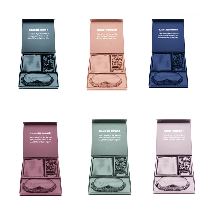 Satin Imitation Silk 3-Piece Sleep Set Eye Mask
