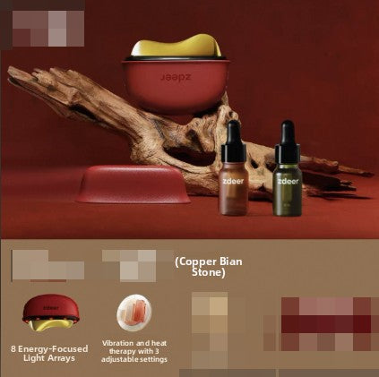 Electric Bianstone Facial Massager with Red Light Therapy