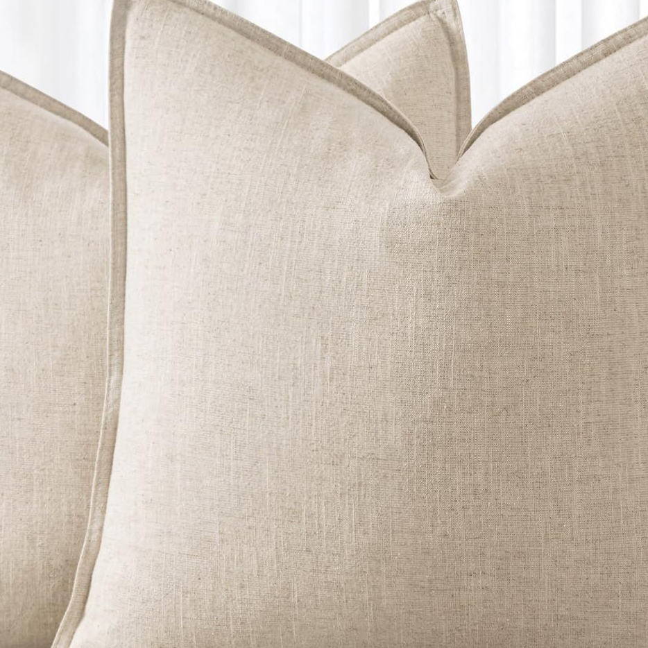 Striped linen blend throw cushion cover