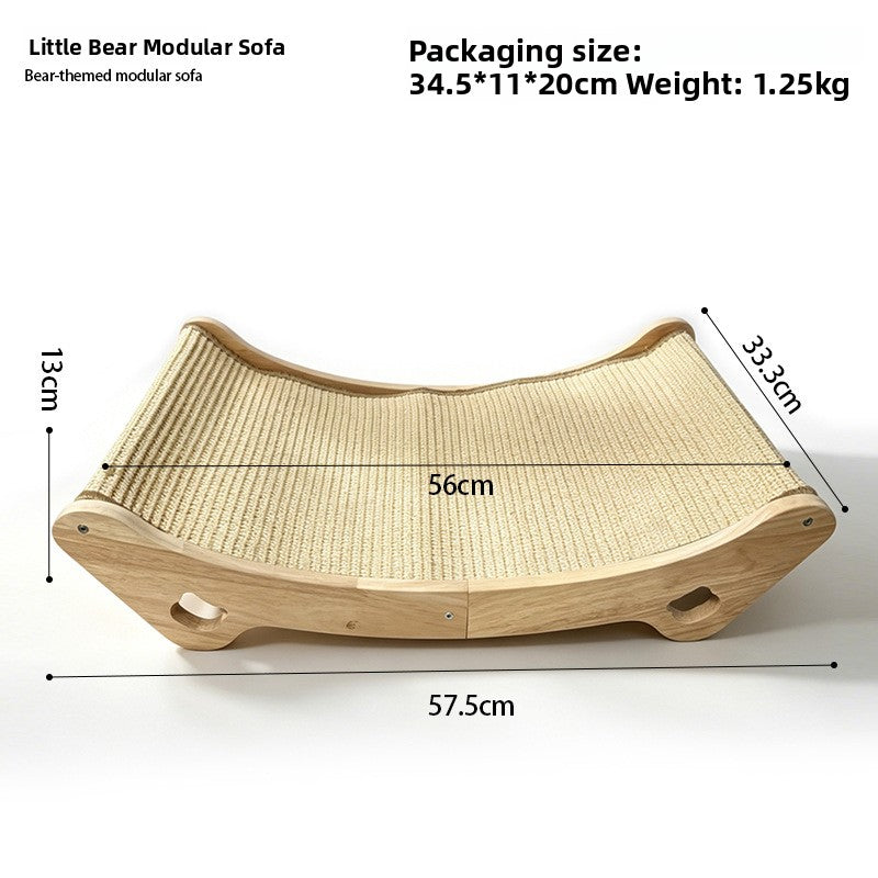 Solid Wood Sisal Cat Scratching Pad