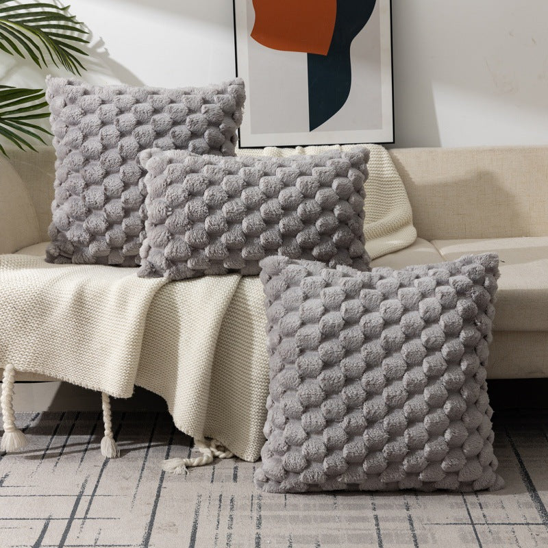 Woven Snowflake Velvet Solid Pillow Cushion Cover