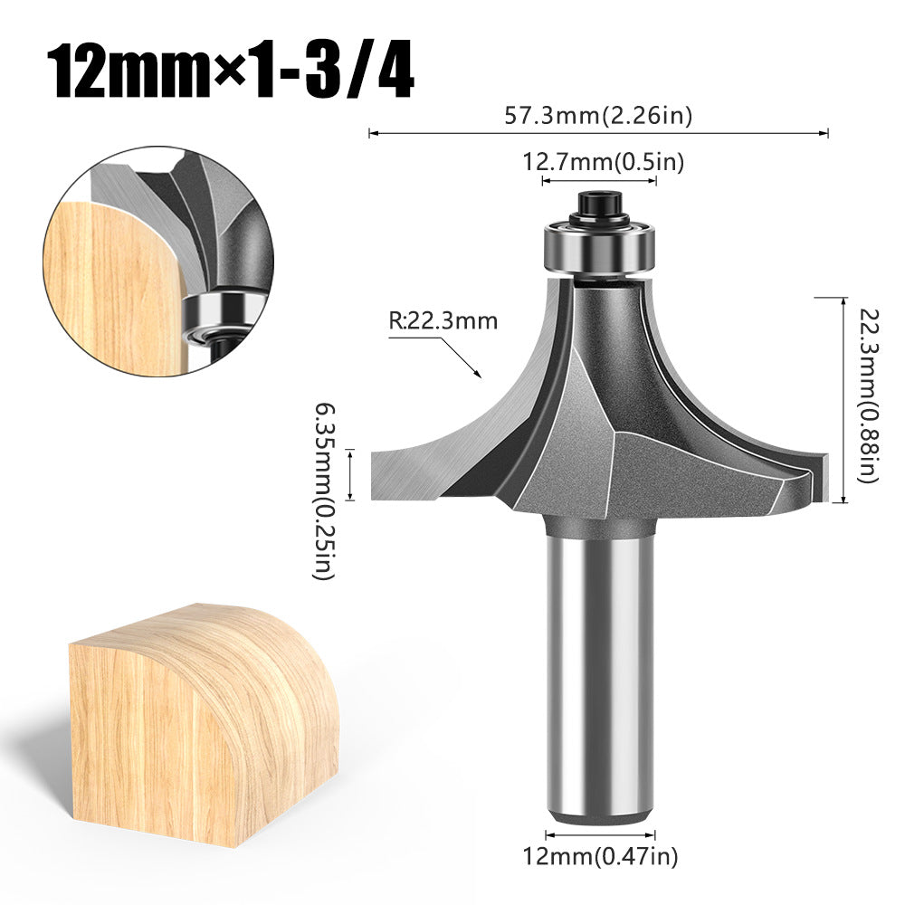 Tungsten Steel Round Angle Woodworking Milling Cutter