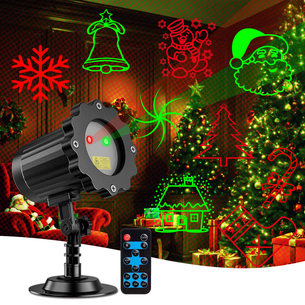 Remote Control Red and Green Laser Multi-Pattern Projection Light
