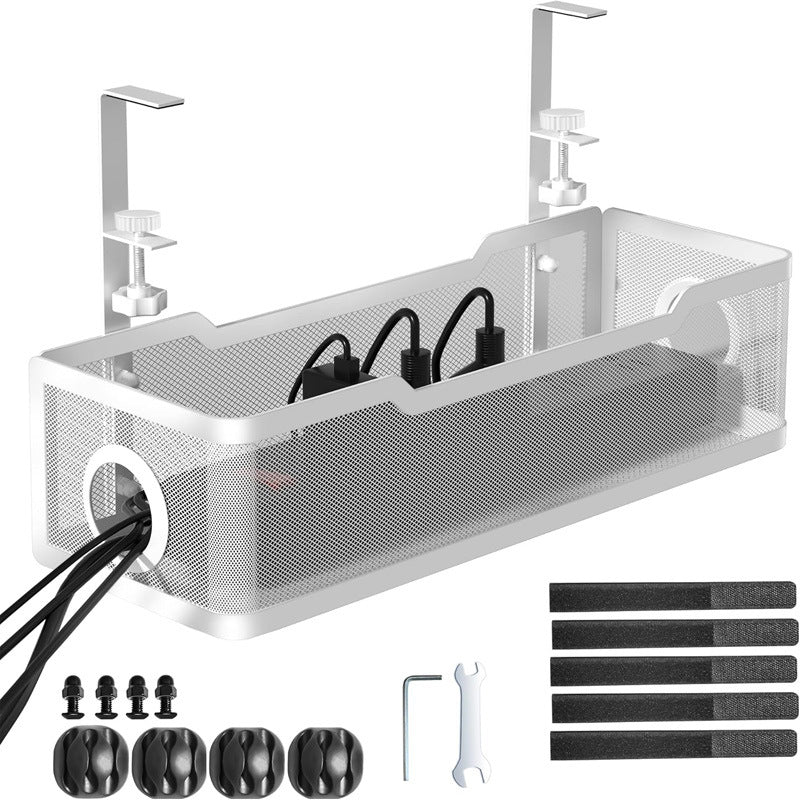 No-drill power strip storage rack