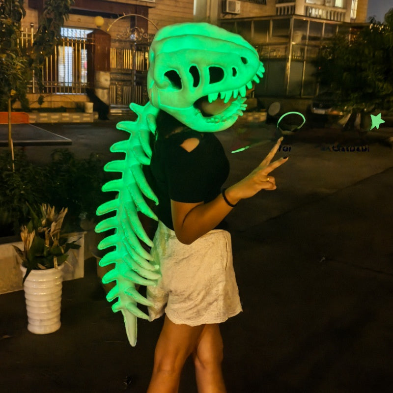 Halloween glow-in-the-dark dinosaur skeleton headgear