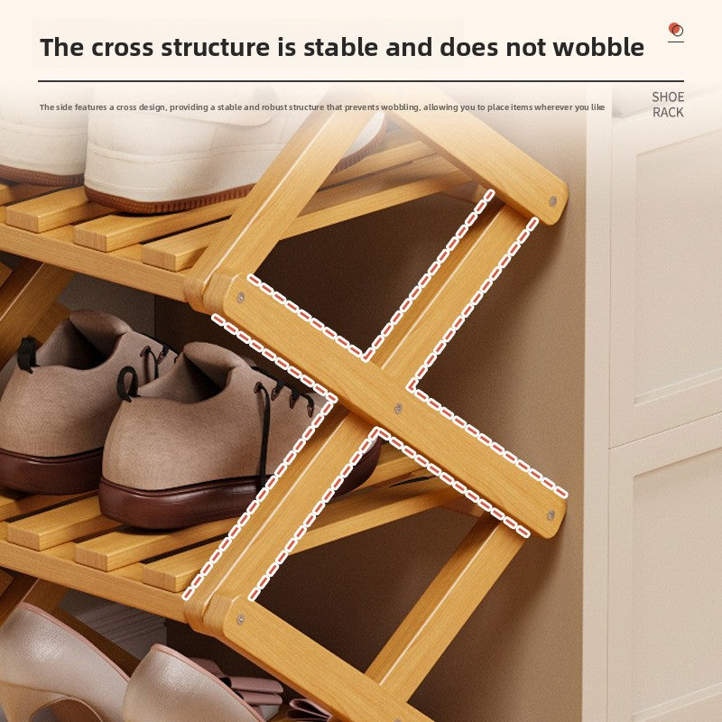 Foldable Bamboo Shoe Rack