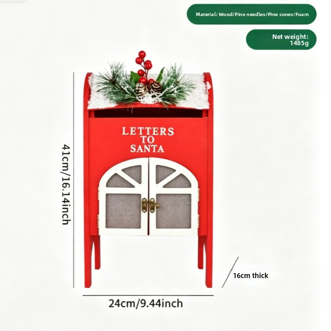Wooden Christmas Mailbox Decoration
