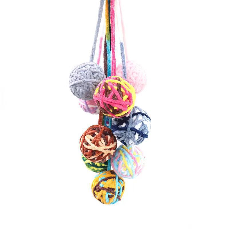 Cat fur wool bell ball