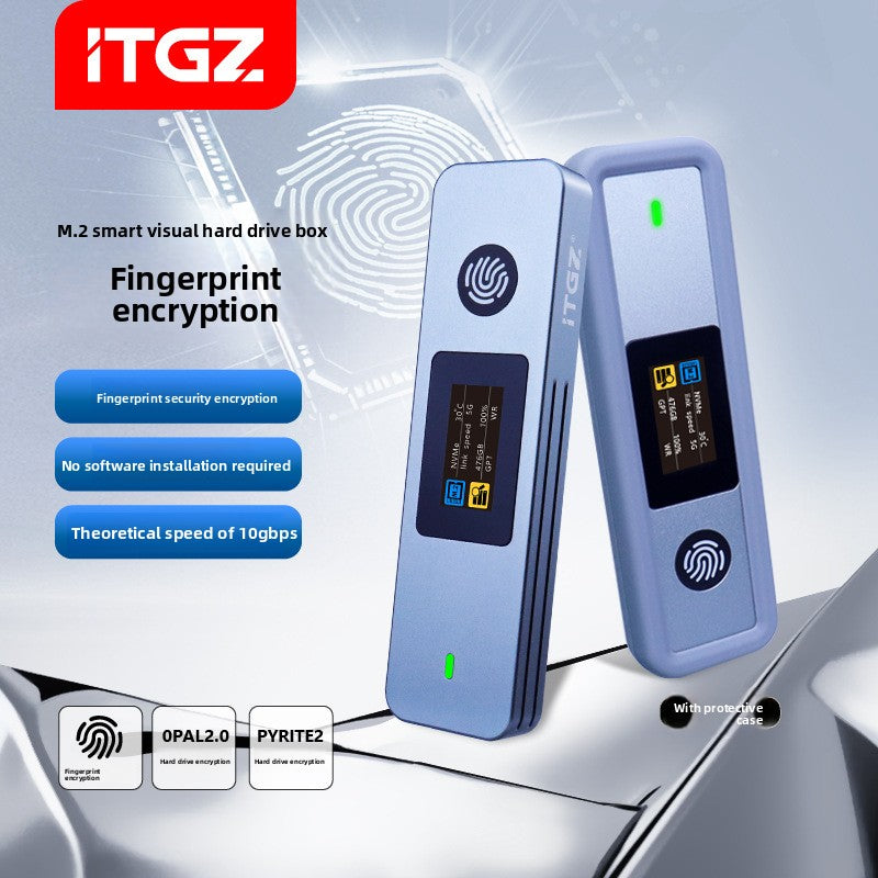M.2 SSD Enclosure with Fingerprint Encryption