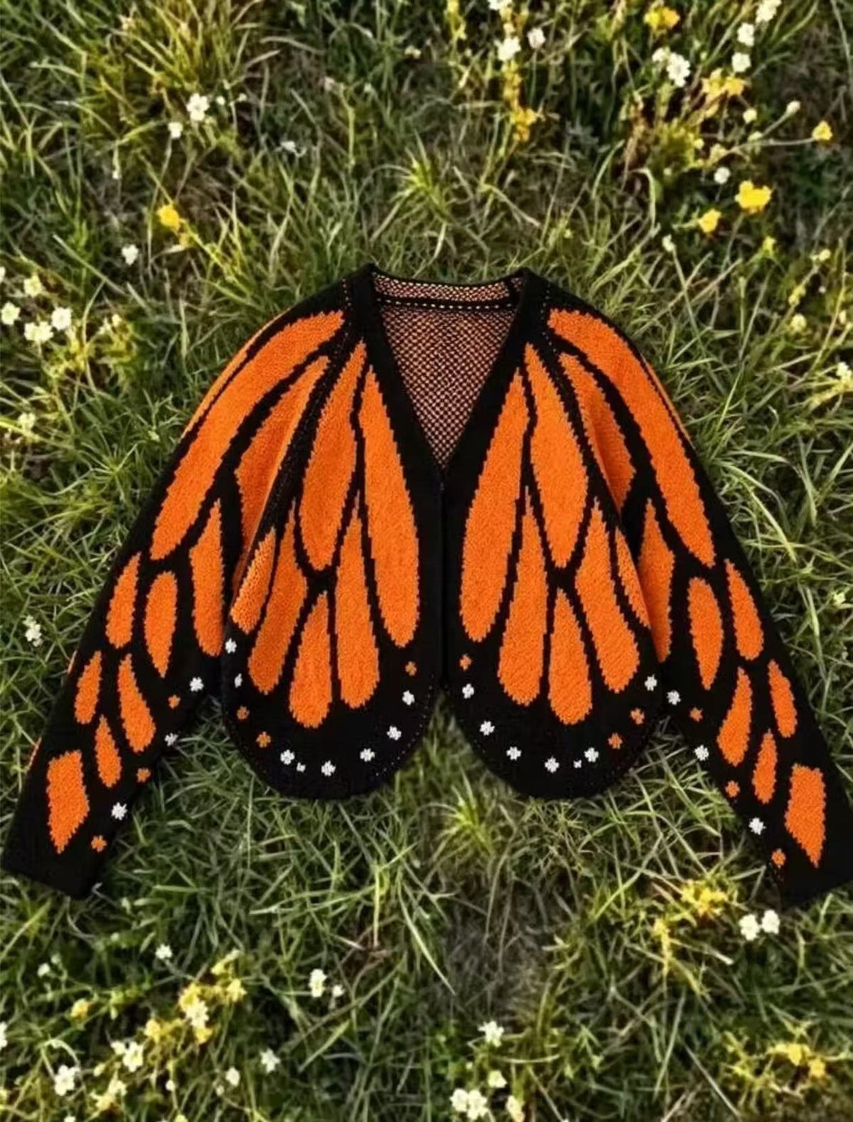 Butterfly Cape Knit Cardigan Sweater