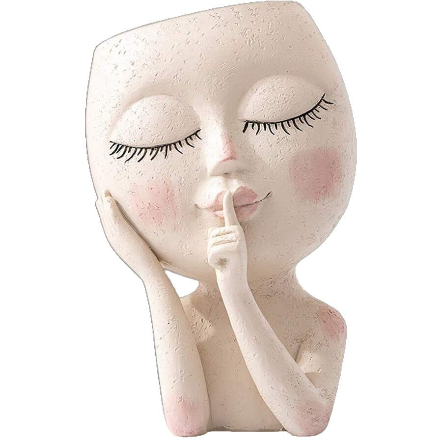 Nordic Resin Vase with Figurine
