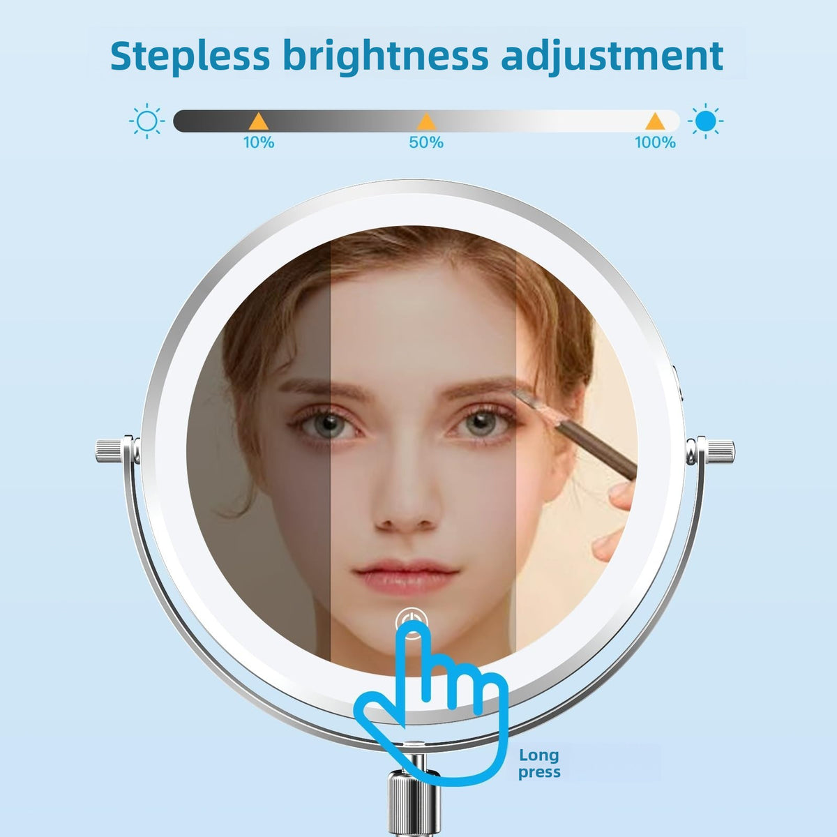 Round Desktop Magnifying Mirror with Light