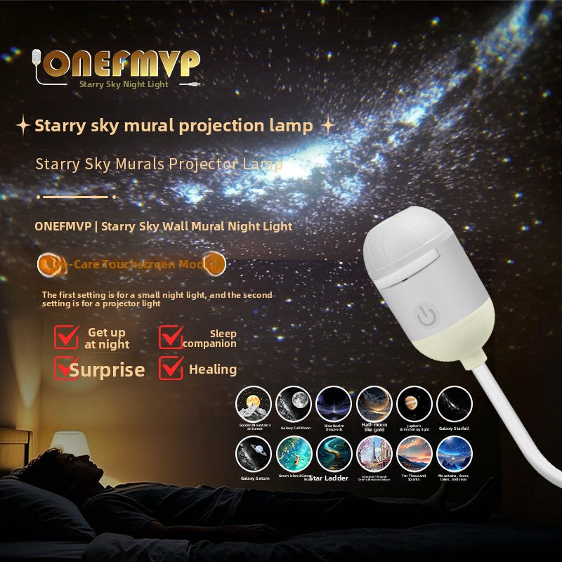 Night light with star projection lamp