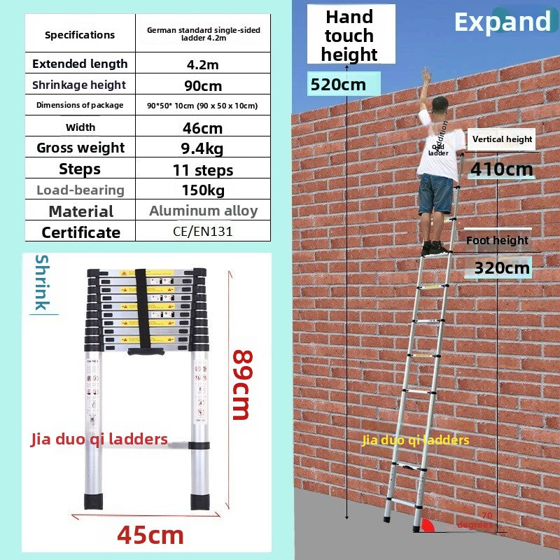 Aluminum Telescopic Folding Ladder