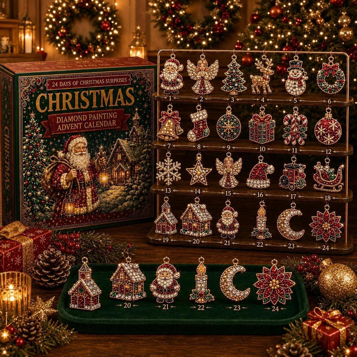 Christmas Advent Calendar Acrylic Blind Box Decoration Collectible Toy
