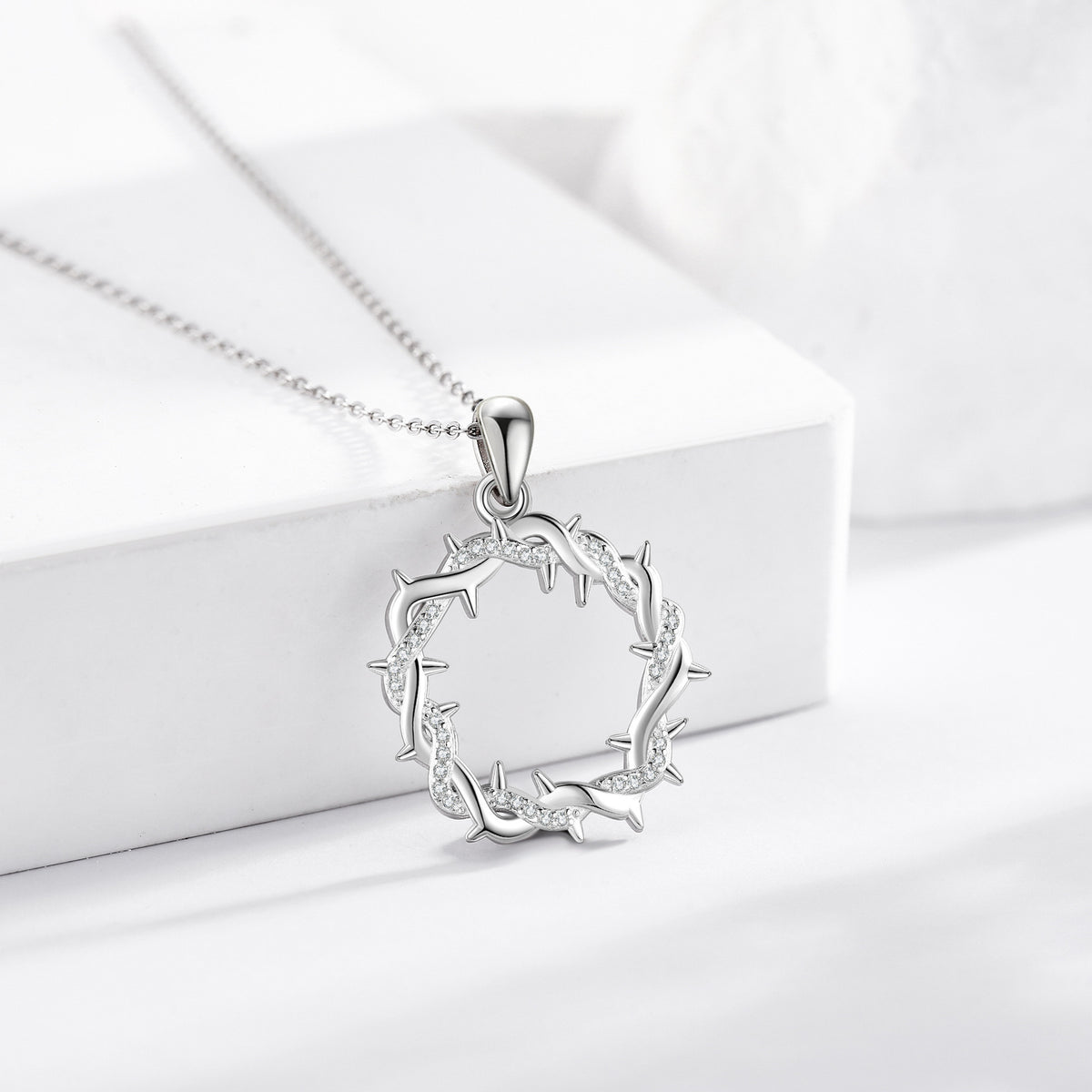 Zircon Thorn Ring Necklace