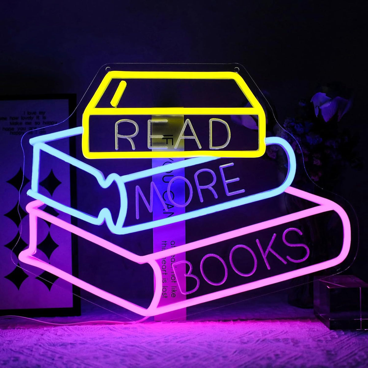 Dimmable LED Reading Neon Sign Wall Decor Light