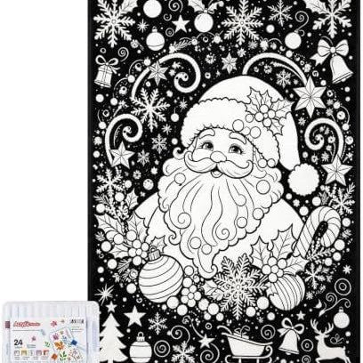 Christmas DIY Coloring Blanket with Markers